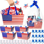 Funnymoom 24 Pcs 4th of July Gift Basket Empty, Patriotic American Flag by Funnymoom
