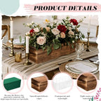 Dandat 18 Set Wood Rectangle Boxes 12x4 Inch Rustic Planter with Liner - Image 3