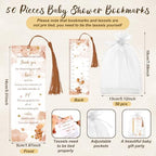 Gilprop 50 Sets Brown Bear Baby Shower Favors for Guests We Can Barely Wait Includes 50 Baby Shower Ballpoint Pens 50 Thank You Bookmarks 50 Organza Bags for Gender Reveal Gifts Guest Prizes - Image 3