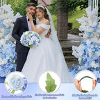 Geosar 16 Bundles Artificial Peonies Flowers,Gradient Blue - Image 3