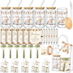 Reallnaive 6 Set Coffee Themed Baby Shower Game Prizes for Player Winners Tumblers with Lids Straws Roller for Face Pens Spiral Notebooks Gift Bags for a Baby Is Brewing Shower Guests Game Favors by Reallnaive