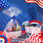 Funnymoom 24 Pcs 4th of July Red White Blue Star Paper Basket Empty - Image 2