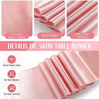Tudomro 16 Pack White and Rose Gold Plastic Tablecloths Satin Runner Set - Image 4