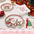 Goodluck 200 PCS Christmas Paper Plates (9in & 7in) and Napkins Party Set - Image 3