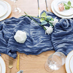 Wokceer Cheesecloth Table Runner Blue 10FT Boho Gauze Runner, 12 Pack - Image 5