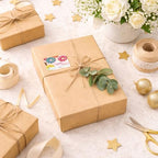 12 Kraft Gift Extra Large Wrap Boxes Bulk with Lids，12 Tissue paper and 80 Different Occasion Tag Stickers for Graduations,Mother’s, Father’s Day,Birthdays, Baby Showers, Weddings Presents Packaging - Image 4