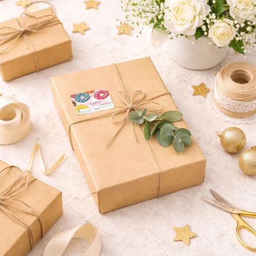 12 Kraft Gift Extra Large Wrap Boxes Bulk with Lids，12 Tissue paper and 80 Different Occasion Tag Stickers for Graduations,Mother’s, Father’s Day,Birthdays, Baby Showers, Weddings Presents Packaging - Image 4