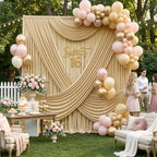 20ftx12ft Champagne Backdrop Curtain for Wedding Party 4 Panels 5×12FT Tall by LeegleriTableSkirt