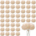 100PCS Artificial Hydrangea Flowers, Fake Flowers Silk Hydrangea Full Flowers Heads with Stems for Wedding Home Party Shop Baby Shower Decor (Apricot) by WEISPARK