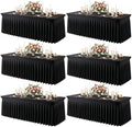 6 Pack Black Spandex Tablecloth for 6FT Rectangle Tables, Fitted Stretch Table Cover with Skirt, Wrinkle Free Washable Elastic Table Cloth for 6 Foot Folding Table, Wedding Banquet Baby Shower by Gogoparti