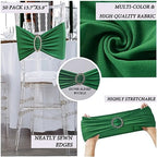 50 Pack Emerald Green Chair Sashes, Spandex Green Chair Bands Chair Bows Ties with Buckle Slider for Christmas Party Birthday Event Decorations - Image 6