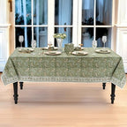 Ridhi Block Print Nostalgic Naturals Rectangle Cotton Tablecloth 160" x 72" Reusable Table Cover Decorative Everyday Use for Dining, Farmhouse, Home Gift for Spring, Easter, Valentine - Image 7