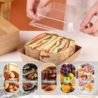 100 Pack Charcuterie Boxes with Clear Lids, 5.4 Inch Mini To Go Charcuterie Food Containers+200 Cocktail Picks+100 Lables, Disposable Paper Sandwich Bakery Dessert Boxes for Salads,Cookie - Image 3
