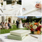 Vienrose Wedding Guest Book Journal for Polaroid, Wedding Registry Must Haves Things with 32 Blank Pages and Thick Paper, Create Your Linen Photo Customizable Memory Album, Beige - Image 3