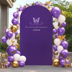 7.2FT Purple Arch Backdrop Cover - Polyester Fitted Wedding Arch Stand Covers Round Top Chiara Arch Backdrop Cover for Birthday Party Banquet Photo Background Decoration - Image 6