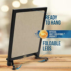 HBCY Creations Rustic Black Wooden Tabletop Chalkboard with Legs/Vintage Wedding Table Sign/Small Kitchen Countertop Memo Board/Antique Wooden Frame (12" x 17", 4- Black) - Image 3