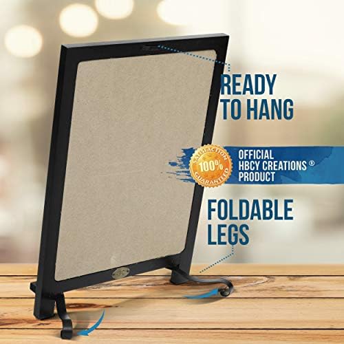 HBCY Creations Rustic Black Wooden Tabletop Chalkboard with Legs/Vintage Wedding Table Sign/Small Kitchen Countertop Memo Board/Antique Wooden Frame (12" x 17", 4- Black) - Image 3