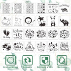 SytuHe 95 Pcs DIY Baby Bibs Decorating Kit50 White Bibs 24 Stencils 20 Fabric Markers 1 Baby Shower Game Sign - Image 3