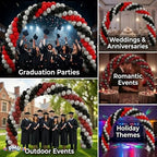 PMU DIY Professional Balloon Arch Deluxe Kit (Black, Red and Silver) Balloon Garland for Party Decoration, Decoration Kit for Birthday Party, Wedding, Graduation, Baby Shower (41689-61646) Pkg/1 - Image 7