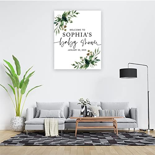 Andaz Press Custom Large Baby Shower Welcome Sign, 16" x 20", Fall Greenery Personalized Canvas Welcome Sign, Gender-Neutral Canvas Sign for Baby Sprinkle Baby Shower, Baby Shower Decorations - Image 3