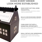 Karentology 30 Pcs Cottage House Cookie Boxes with Window & Business Card Holder, Black, 4 x 4 x 6 in Bakery Gift Boxes for Treats, Desserts, Party Favors & Realtor Pop By Gifts - Image 4