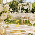 FOCHIER F Wedding Table Number 1-20 with Stand,Gold Arched Acrylic Sign with Holder for Wedding Reception,Centerpiece,Anniversary(Wave) - Image 5