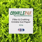 10 LB USA Made crinkle paper filler | Paper Shred Filler for Shipping packages, Gift Wrap, Great packing paper for gift basket filling, Birthdays, Weddings, and Anniversaries | Lime Green by CrinklePak