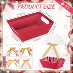 Mimorou 6 Pack Velvet Baskets for Gifts Empty to Fill, Red Gift Baskets - Image 2