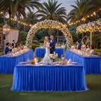 2 Pack 6ft Royal Blue Tulle Tablecloths for Rectangle Tables 6 Foot Rectangular Table Cloth Wrinkle Free Table Cover with Tutu Skirt for Baby Shower Wedding Birthday Party Banquet Buffet Cake - Image 4