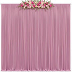 50x8ft Dusty Pink Backdrop Curtain for Baby Shower Parties Rose Pink Wrinkle Free Fabric Backdrop Curtain Wedding Photo Backdrop Drapes for Girls Birthday Party Photography Back Drop 10 Panels 5x8FT - Image 2