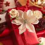 YYHUAWU Artificial Christmas Flowers Greenery Combo Box Set Faux Flowers Bulk Flower Leaf with Stems for DIY Tree Ornaments Xmas Wreath Floral Arrangements Centerpieces - Image 6