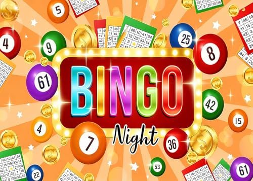 10X8FT Bingo Night Backdrop Banner Bingo Game Night Party Decorations Contest Cards Gold Coins Photo Background for Man Boys Gamer Gaming Night Party Supplies by DePhotoBackdrop