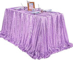 Lavender Mermaid Party Tablecloth Decorations: Glitter Sequin Fabric - Image 3