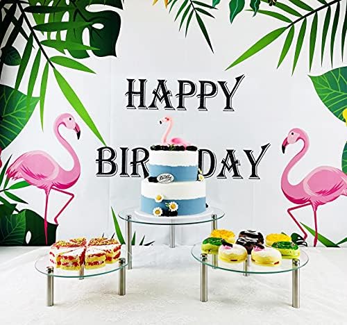 3 Pcs Round Tempered Glass Cake Stands Set 8 10 13 Inch Cupcake Holder - Image 4