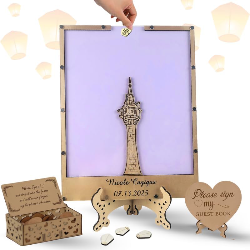 Quinceanera Guest Book Alternative, Drop Box Frame, Princess Sweet 16 XV by GIFTSH0PBYHELEN