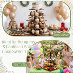 Funnymoom 5 Tier Large Square Cupcake Stand for 100 Cupcake Rustic Cupcakes Tower 360° Rotatable Wooden Cupcakes Holder Table Display Dessert Stand for Bday Graduation Birthday Shower Wedding 15.9'' - Image 6