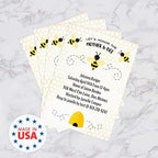 Canopy Street Mother To Bee Personalized Baby Shower Invites / 25 Flat DIY Mother To Be Invite Cards With White Envelopes / 5" x 7" Honeybee Custom Gender Reveal Party Invitations - Image 6