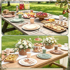 Mimorou 175 Pcs Green Brown Plates Cups Napkins Utensils Woodland - Image 6
