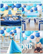 Treela 48 Pcs Paper Lanterns Party Decorations Round, Blue,White - Image 6