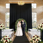 20ft x 15ft Black Backdrop Curtains for Wedding Parties, 4 Panels Wrinkle Free Fabric Drapes Photo Backdrop for Baby Shower Birthday Stage Reception Lobby Decoration - Image 2