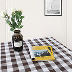 Hiasan Checkered Tablecloth Rectangle 60 x 84 Inch, Coffee and White - Image 5