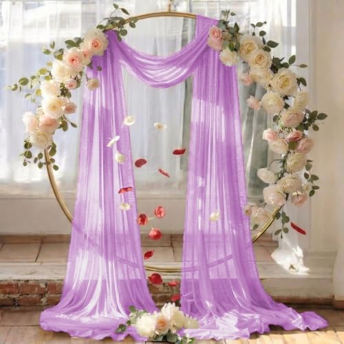 Pack of 2 Wedding Arch Drape Panel Fabric 30" x 100ft - Orchid - Image 6
