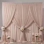 20x10FT Backdrop Curtains with Rod Pockets - Wrinkle Free Photo Stage Backdrop 4 Panels Curtains Drapes for Photography Wedding Party Baby Shower Decorations (Nude Blush) - Image 2