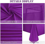 4 Pack Rectangle Tablecloth 60x102 Inch Purple Washable Polyester Table Cover for Wedding Dining Table Buffet Parties Banquet Decoration（Purple） - Image 4