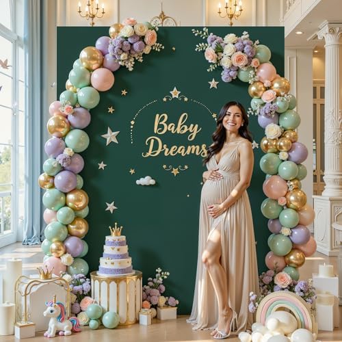 6.6FT x 5.2FT Hunter Green Square Backdrop Arch Cover Double-Sided Spandex Arch Covers Fitted Wedding Arch Stand Cover Stretchy Backdrop for Balloon Arches Birthday Ceremony Party Banquet Decorations - Image 6
