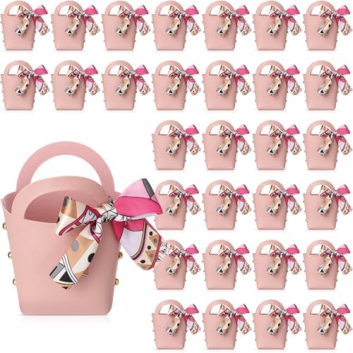 Kacctyen 30pcs Samll Purse Gift Bags PU Leather Purse Party Favors, Pink by Kacctyen