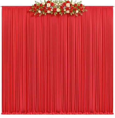 30x8ft Red Backdrop Curtains for Parties Photo Wrinkle Free Polyester Photoshoot Curtains Drapes Backdrop for Baby Shower Wedding Birthday Party Graduation Photography Background 6 Panels 5x8FT - Image 2