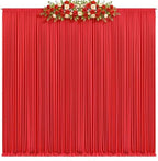 20x10ft Red Backdrop Curtains for Parties Photo Wrinkle Free Polyester Photoshoot Curtains Drapes Backdrop for Baby Shower Wedding Birthday Party Graduation Photography Background 4 Panels 5x10FT - Image 2