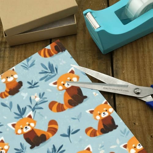OTVEE 2 Rolls Birthday Wrapping Paper Roll - Red Pandas Pattern Design Gift Wrap Perfect for Weddings, Brides, Holidays, Baby Showers - 58 x 22.8 inches - Image 5