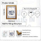 Snug As A Bug In A Rug Wall Art Cute Kids Quote Wall Decor Picture Preppy Pink Blue Striped Nursery Sign Poster Canvas Painting Print for Bedroom Playroom 12x16 inch Gold Framed - Image 2